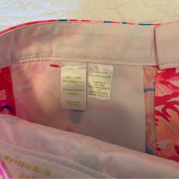 Lilly Pulitzer size 2 buttercup shorts pink floral blue short scalloped - Picture 5 of 7